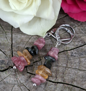 Melónový turmalín náušnice