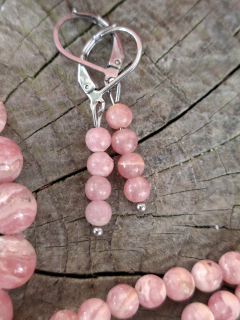 Rodochrozit náušnice