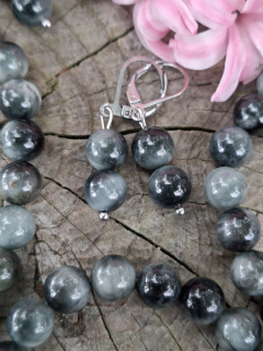 Tigrie oko sivé (orlie oko) náušnice