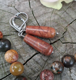 Jaspis picasso náušnice