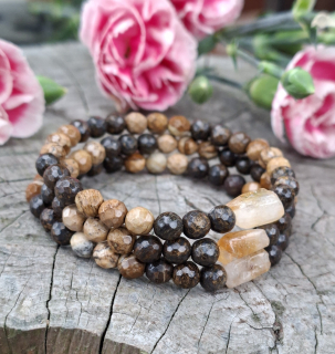 Citrín, bronzit náramok