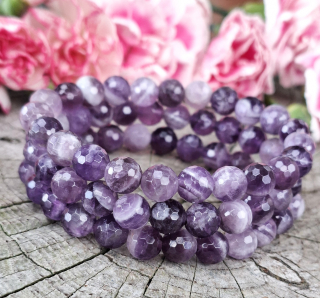 Ametyst chevron náramok