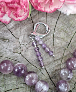 Ametyst náušnice fazetované 