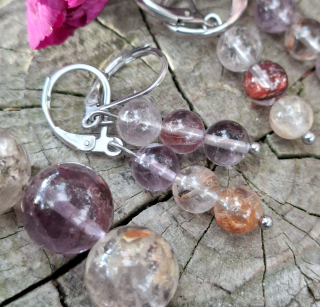 Ametyst fantóm náušnice