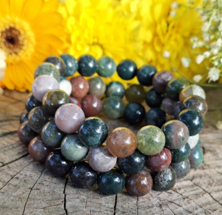 Achát indiánsky machový náramok