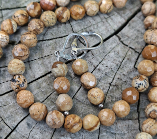 Jaspis obrázkový náušnice