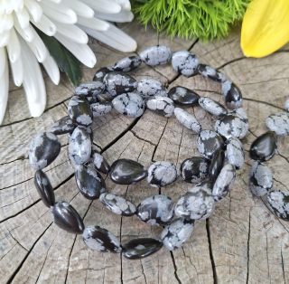 Obsidián snehová vločka náramok