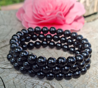 Obsidián čierny náramok pre mužov