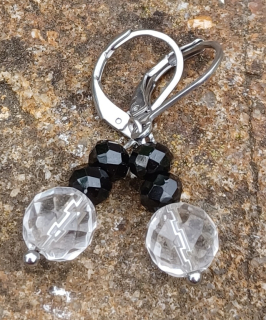 Spinel, krištáľ náušnice
