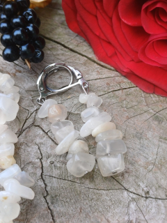 Mesačný kameň sivý náušnice