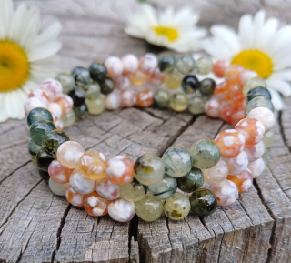 Achát, prehnit náramok