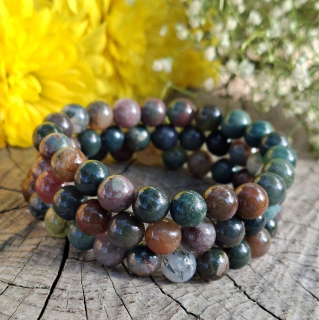 Achát indiánsky machový náramok